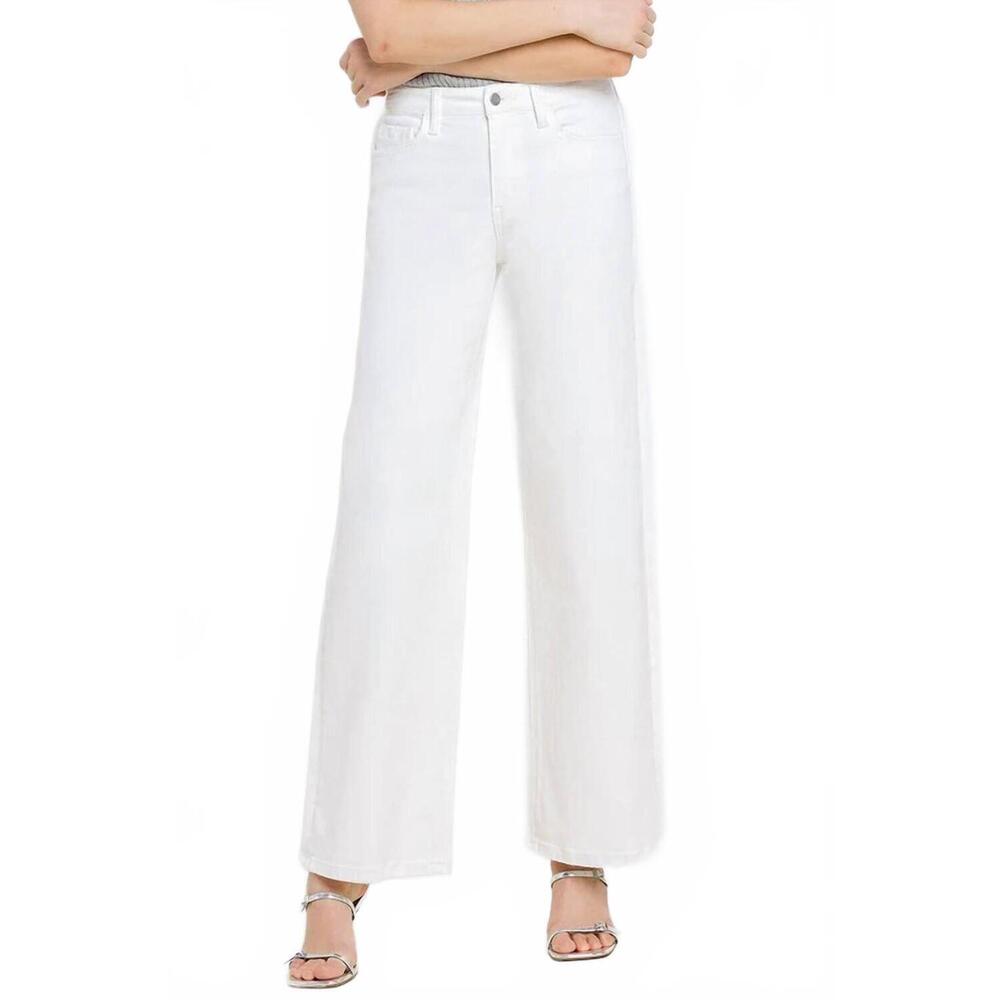 NEW VERVET BY FLYING MONKEY high rise wide leg jean in white